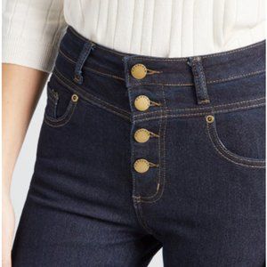 NWOT ModCloth Karaoke Seamstress Buttoned Skinny Jeans